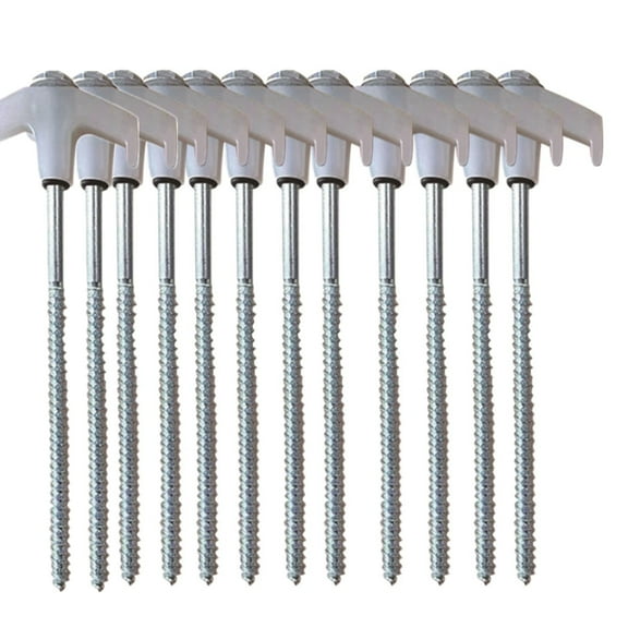 12PCS 8 Inch Tent Stakes Heavy Duty, Metal Tent Pegs, Screw in Tent Stakes Heavy Duty, Galvanized Non-Rust Tent Stakes for Outdoor Camping, Garden, Canopies, Grassland.