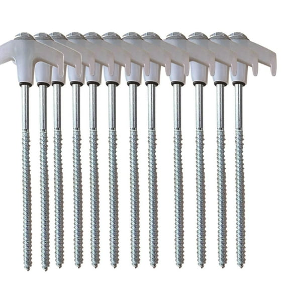 12PCS 8 Inch Tent Stakes Heavy Duty, Metal Tent Pegs, Screw in Tent Stakes Heavy Duty, Galvanized Non-Rust Tent Stakes for Outdoor Camping, Garden, Canopies, Grassland.