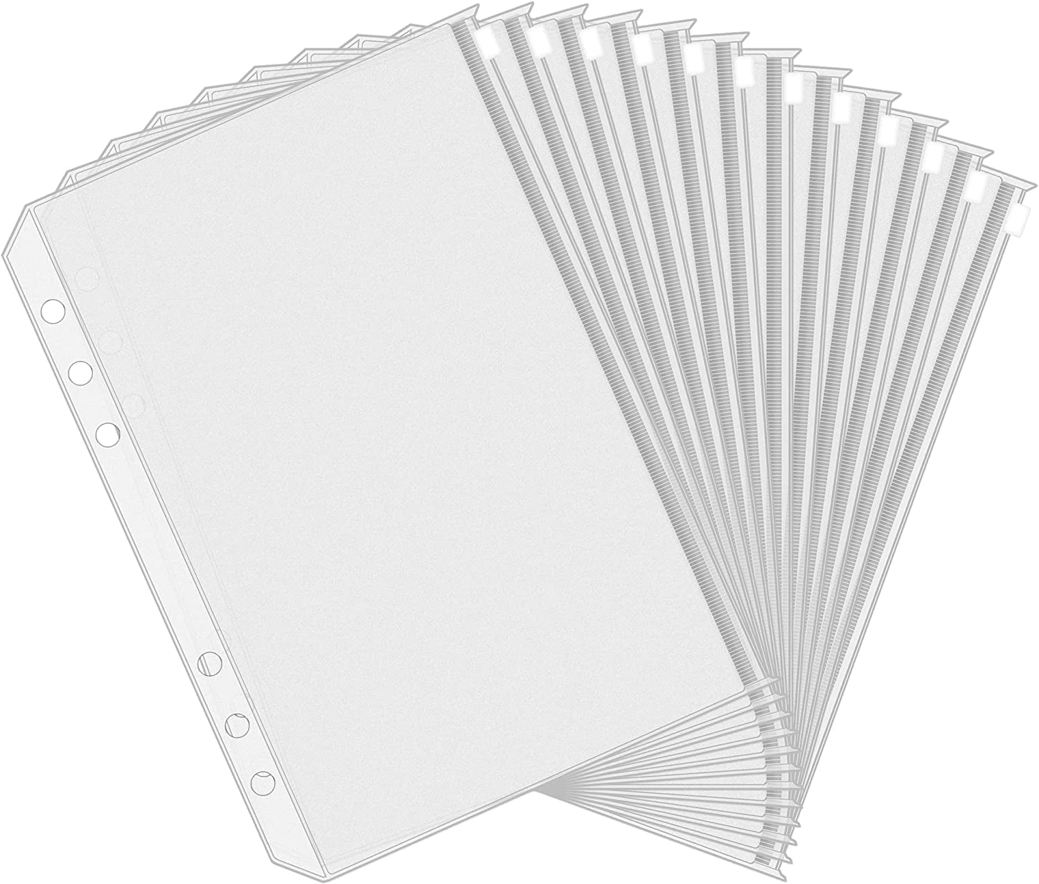 Frosted A5 tab dividers plastic 6 ring punch hole planner Inserts