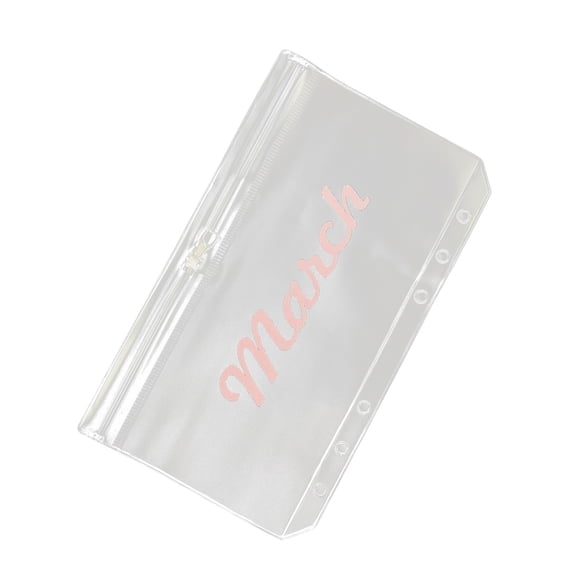 12PCS A6 Binder Pockets with No Zippers, Zipless Budget Envelopes for the Cash System, A6 Binder Pouch for 6 Ring Binder, Money Folder Organizer, Clear PVC Savings Challenges Envelopes, 12PCS