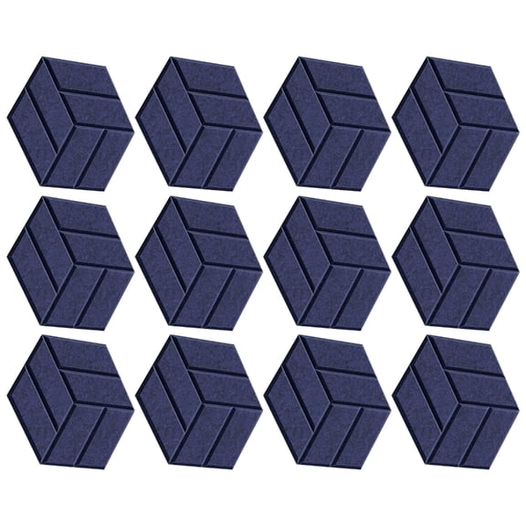 12PCS Acoustics Foam Wall Tiles Soundproof Foam Panel Hexagonal Wall Panels Perfect for Quiet Study Spaces and Library