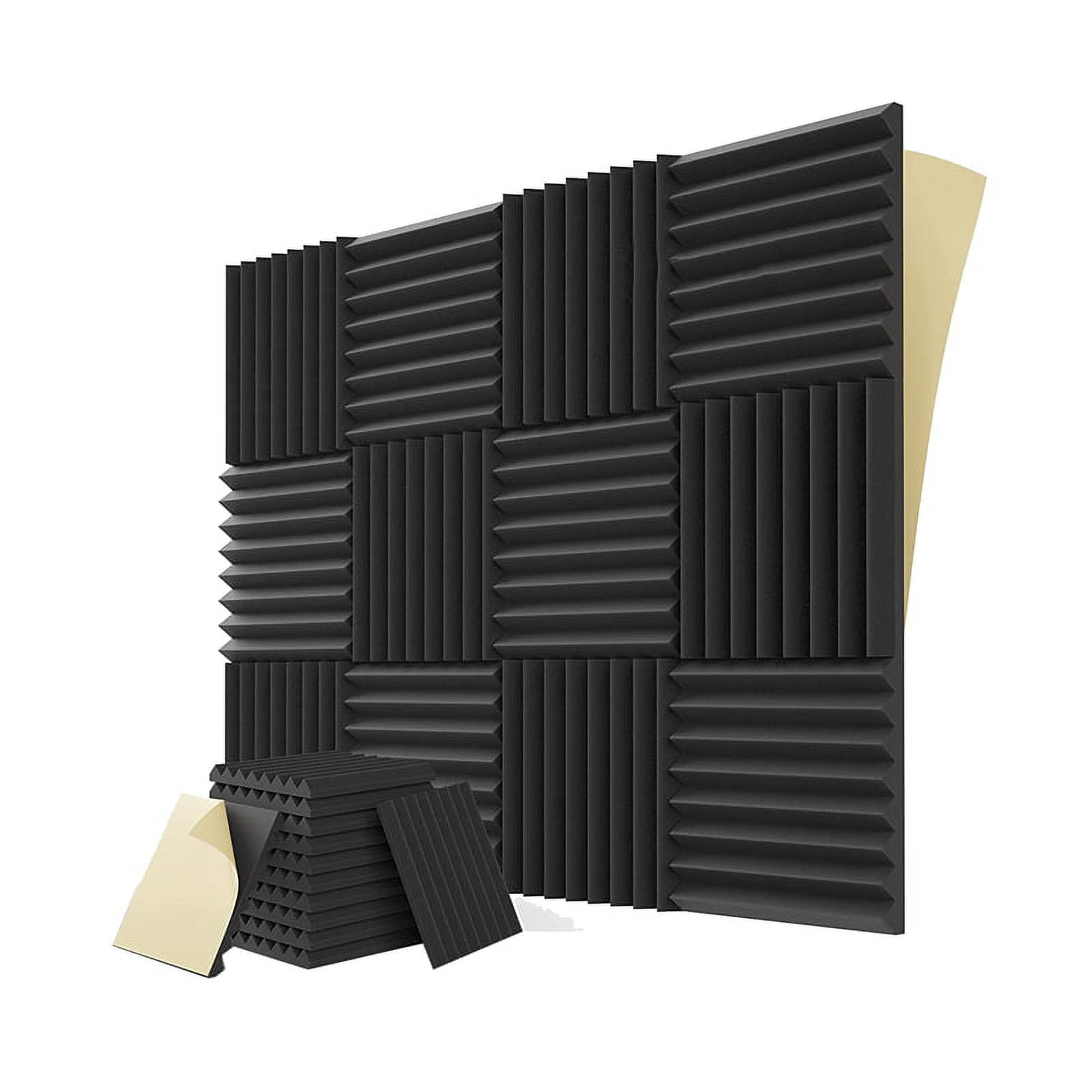 12PCS Adhesive Acoustic Panels,1X12X12Inch Sound Proof Foam Panels,For