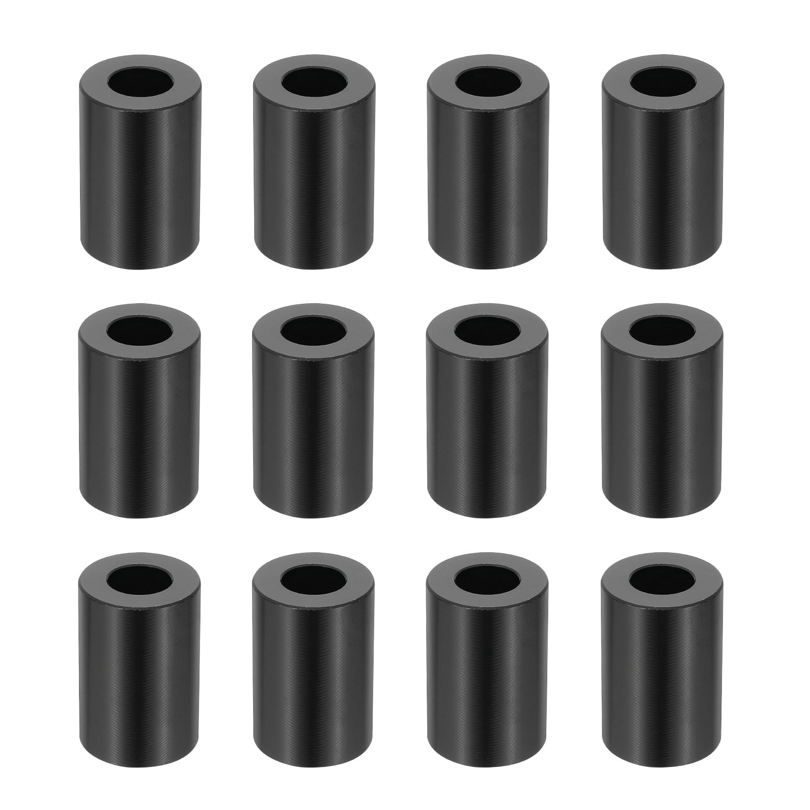 12PCS Aluminum Spacers, 1/2 x 1 Metal Spacers Aluminum 1-1/2 L Spacer Screw Standoff Round Unthreaded Standoff Bushing for 5/16inch Screw Bolts, Black