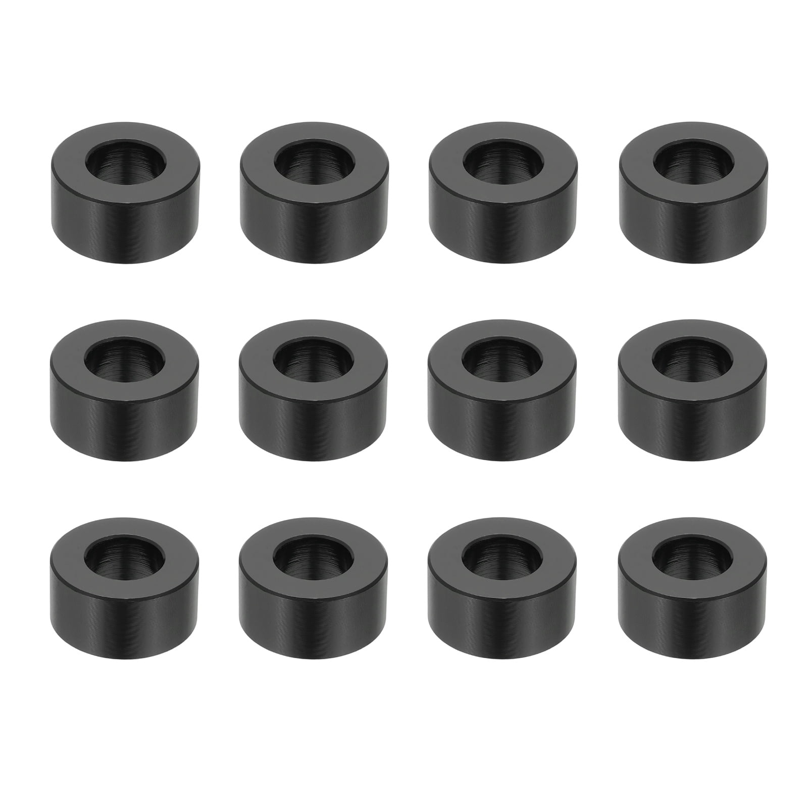 12PCS Aluminum Spacers, 1/2 x 1 Metal Spacers Aluminum 1/2 L Spacer Screw Standoff Round Unthreaded Standoff Bushing for 5/16inch Screw Bolts, Black