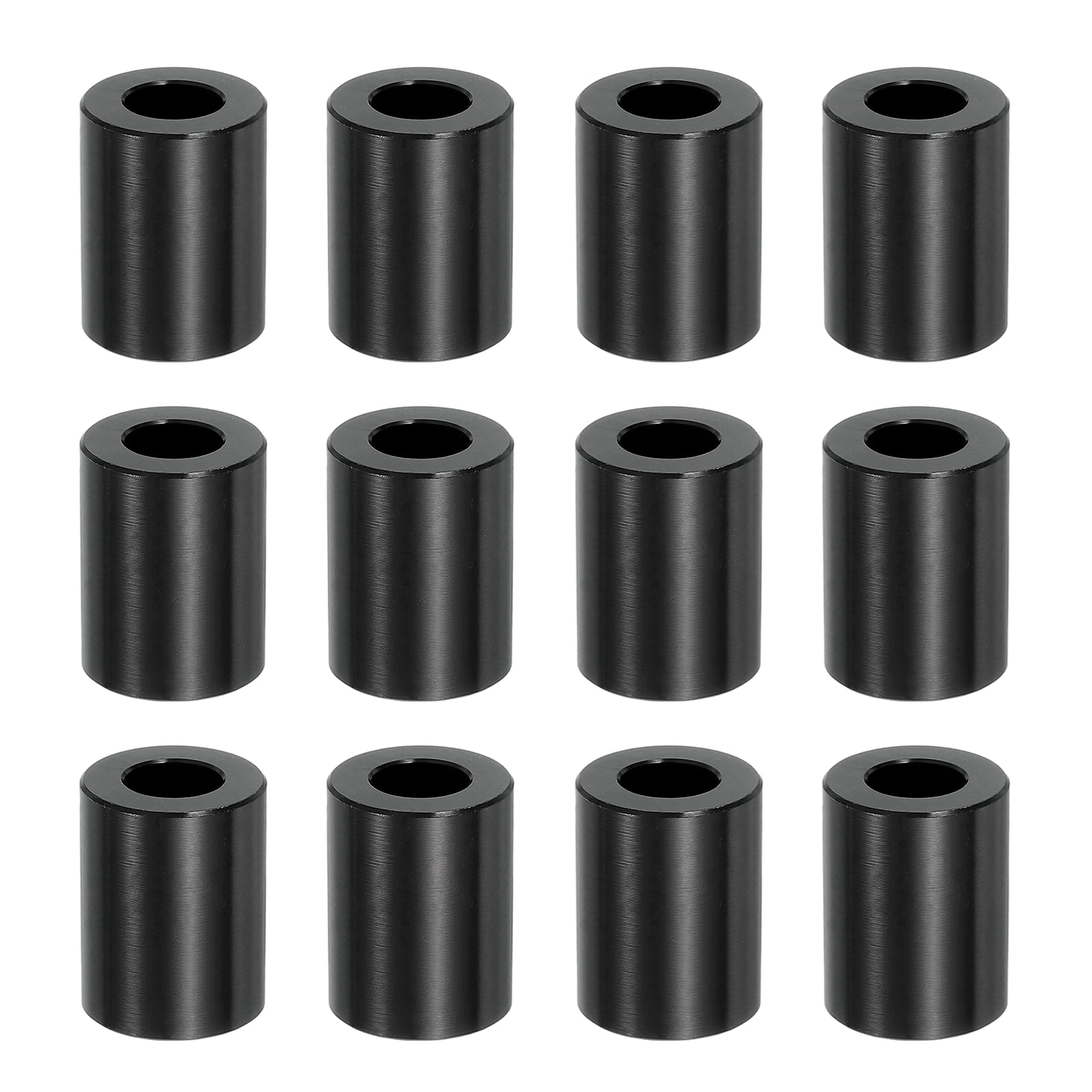 12PCS Aluminum Spacers, 3/8" x 3/4" Metal Spacers Aluminum 1-1/16" L Spacer Screw Standoff Round Unthreaded Standoff Bushing for 3/8inch Screw Bolts, Black