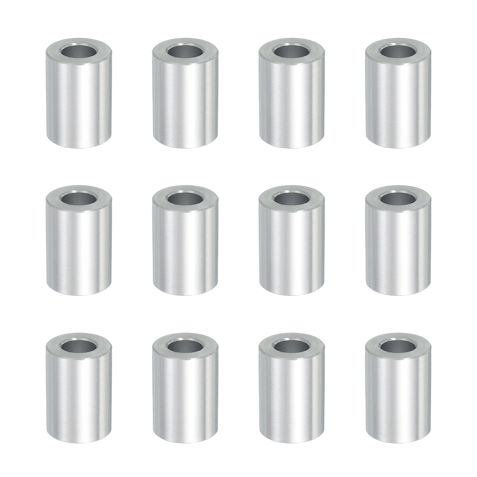 12PCS Aluminum Spacers, 3/8" x 3/4" Metal Spacers Aluminum 1-1/16" L Spacer Screw Standoff Round Unthreaded Standoff Bushing for 3/8inch Screw Bolts, Silver