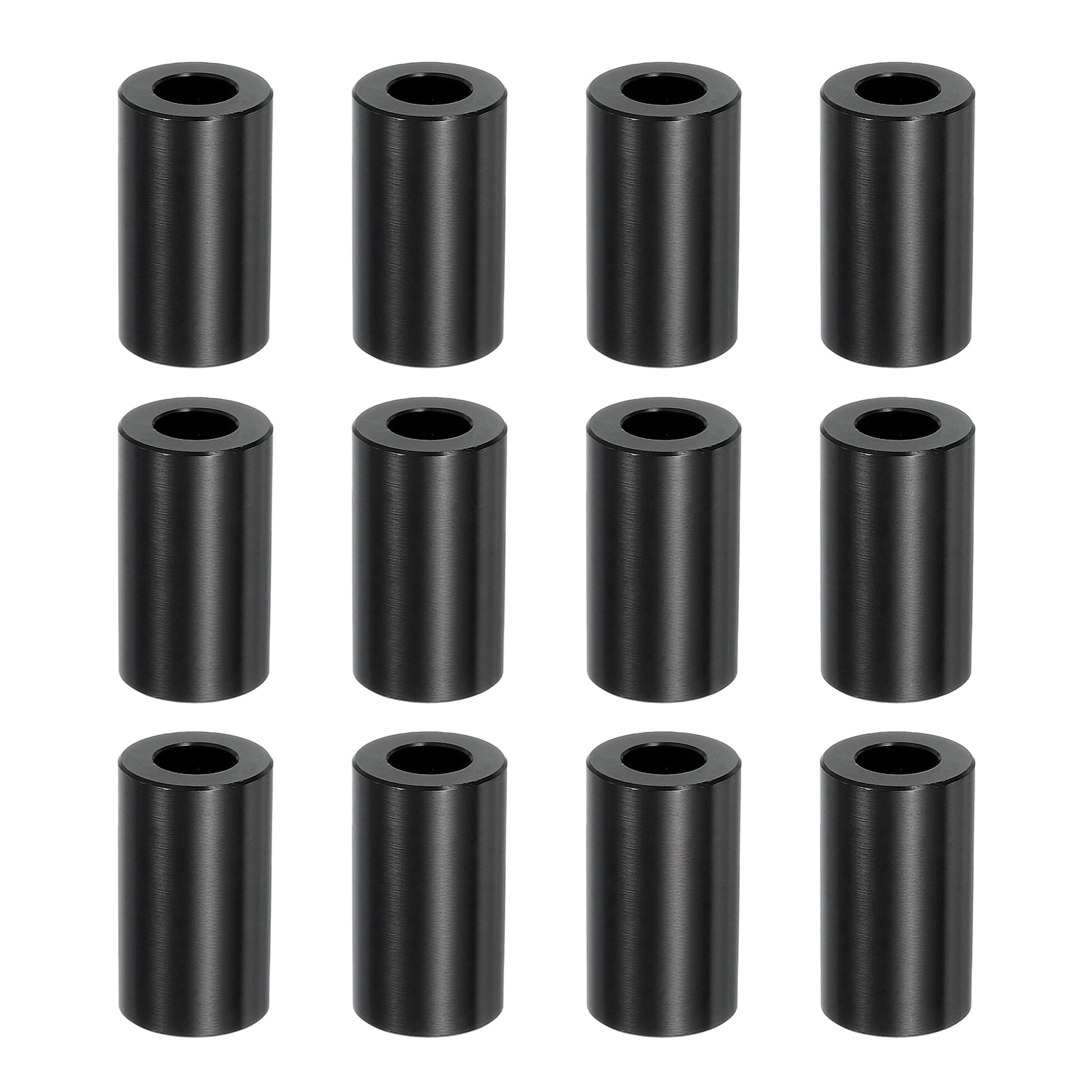 12PCS Aluminum Spacers, 3/8" x 3/4" Metal Spacers Aluminum 1-3/8" L Spacer Screw Standoff Round Unthreaded Standoff Bushing for 3/8inch Screw Bolts, Black