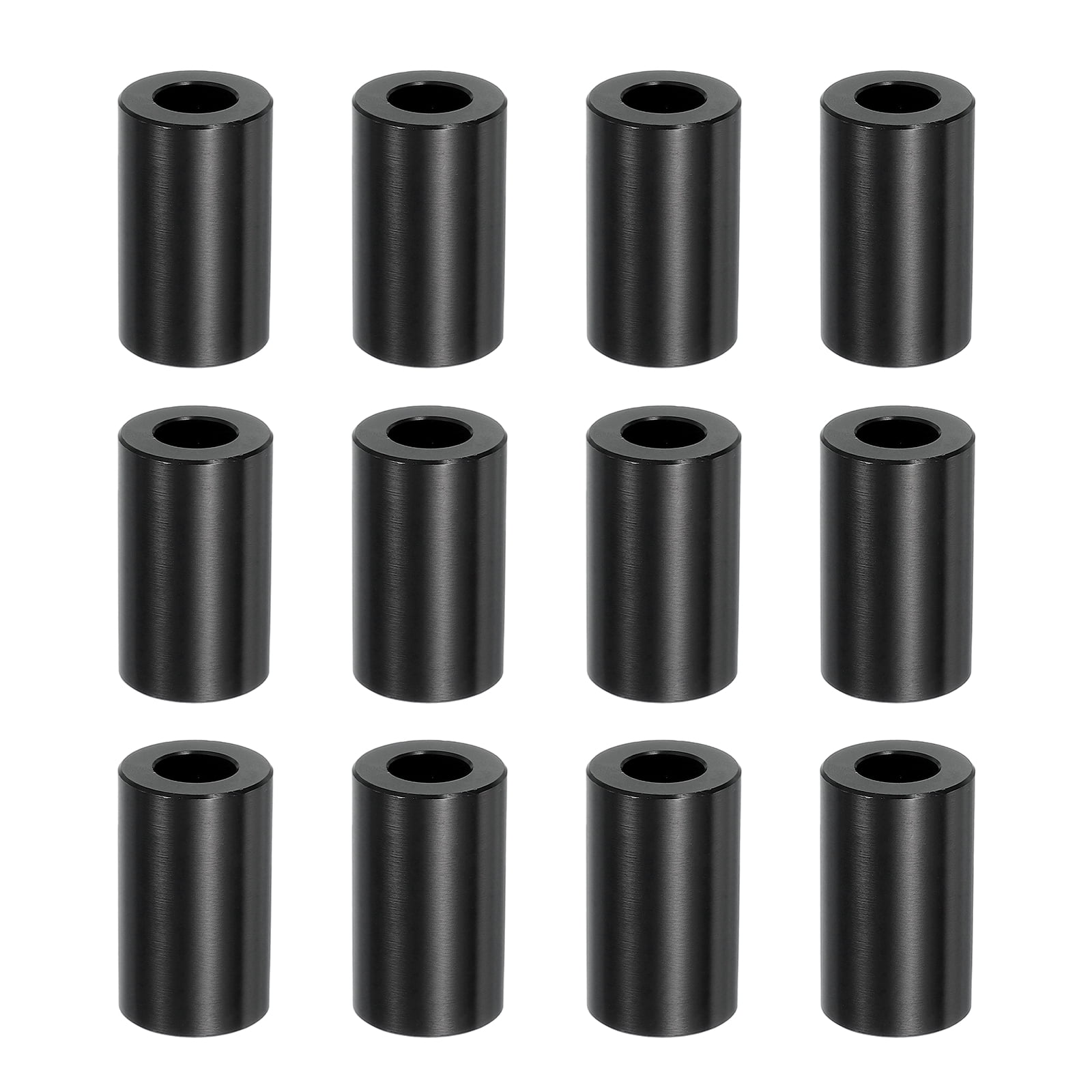 12PCS Aluminum Spacers, 3/8" x 3/4" Metal Spacers Aluminum 1-5/16" L Spacer Screw Standoff Round Unthreaded Standoff Bushing for 3/8inch Screw Bolts, Black