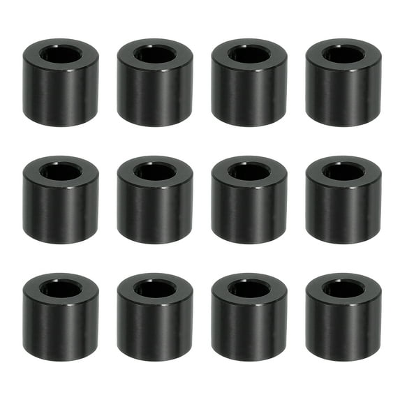 12PCS Aluminum Spacers, 3/8" x 3/4" Metal Spacers Aluminum 5/8" L Spacer Screw Standoff Round Unthreaded Standoff Bushing for 3/8inch Screw Bolts, Black