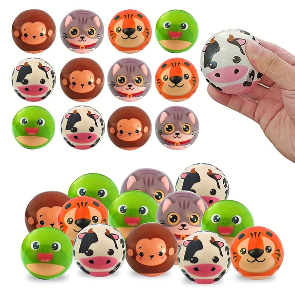 12PCS Animal Ball Squishy Toys, Slow Rising Squeeze Balls, Press & Knead Stress Relief Anxiety Relief Sensory Fidget Toys, Bulk Party Favors, Classroom Prizes, Goodie Bag Fillers - Assorted Varieties