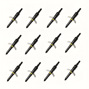 12PCS Archery Hunting Black Broadheads,100 Grain, Stainlee Steel Expandable Blade 1.75 Inch Cut, Hunting Heads Arrow Tips Compatible Crossbow& Compound Bow