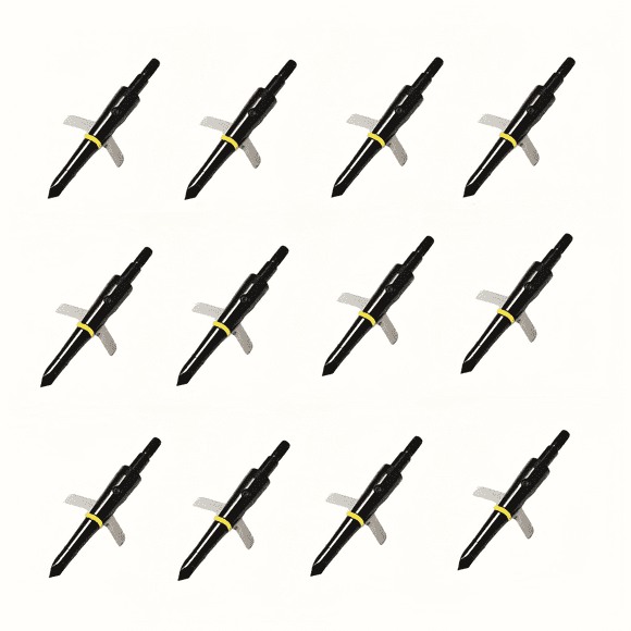 Fay Outdoor 100 Grain Mechanical Broadheads - 2-Blade Hunting Arrow Tips For Compound & Recurve Bows