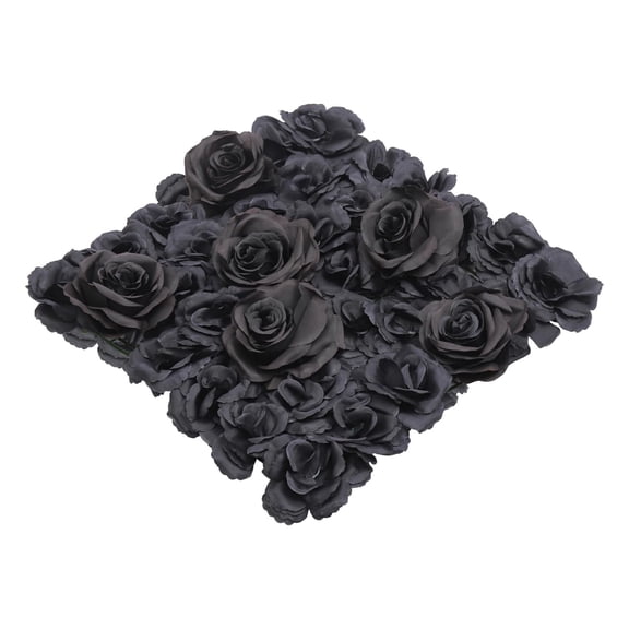 12PCS Artificial Flowers Decoration, Flower Wall Panels, Black Flowers Wall, Stage Background Artificial Flowers Decoration, Silk Rose Flower Panels, Use for Party, Anniversary