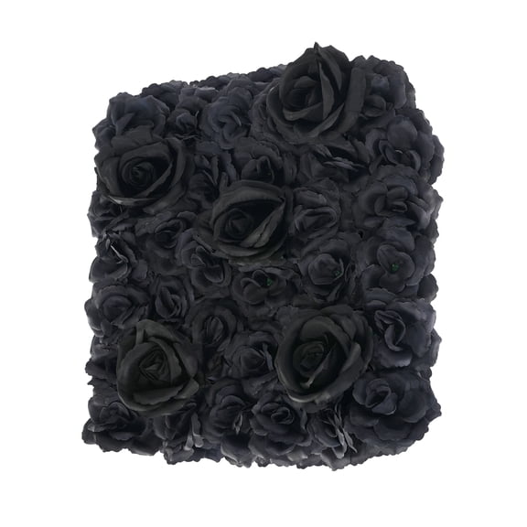 12PCS Artificial Flowers Decoration, Flower Wall Panels, Black Flowers Wall, Stage Background Artificial Flowers Decoration, Silk Rose Flower Panels, Use for Party, Anniversary