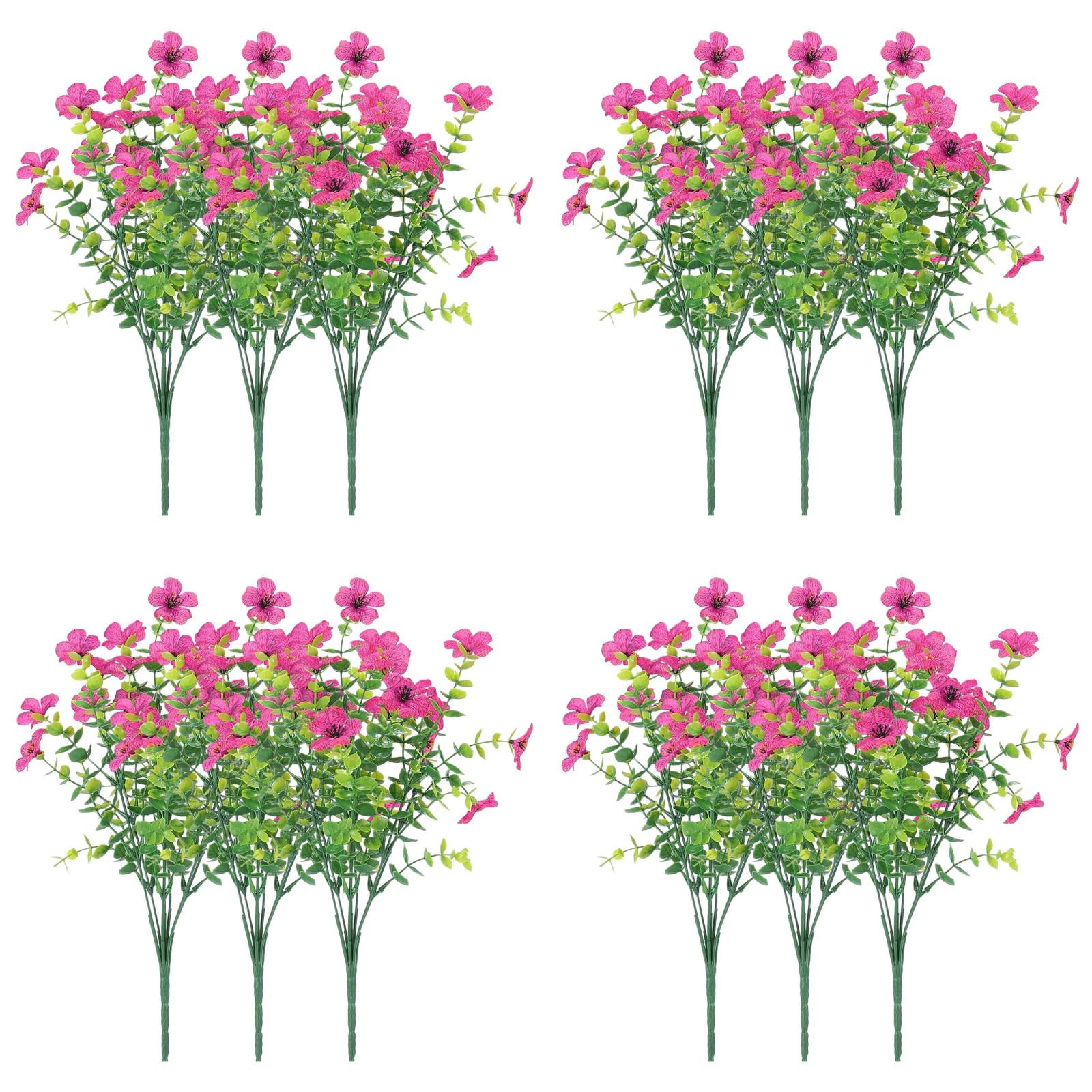 12PCS Artificial Flowers Outdoor - UV Resistant Greenery for Wedding Bouquets, Hanging Baskets & Home Decor - No Fade Flowers for Garden & Patio