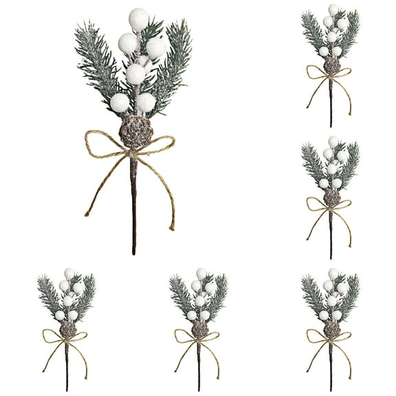 12PCS Artificial Pinecone Berry Picks for Christmas Tree Decorations,7.87 Inch Pine Sprigs with Berries Branches for DIY Xmas Wreaths Crafts Floral Arrangements and Holiday Decor