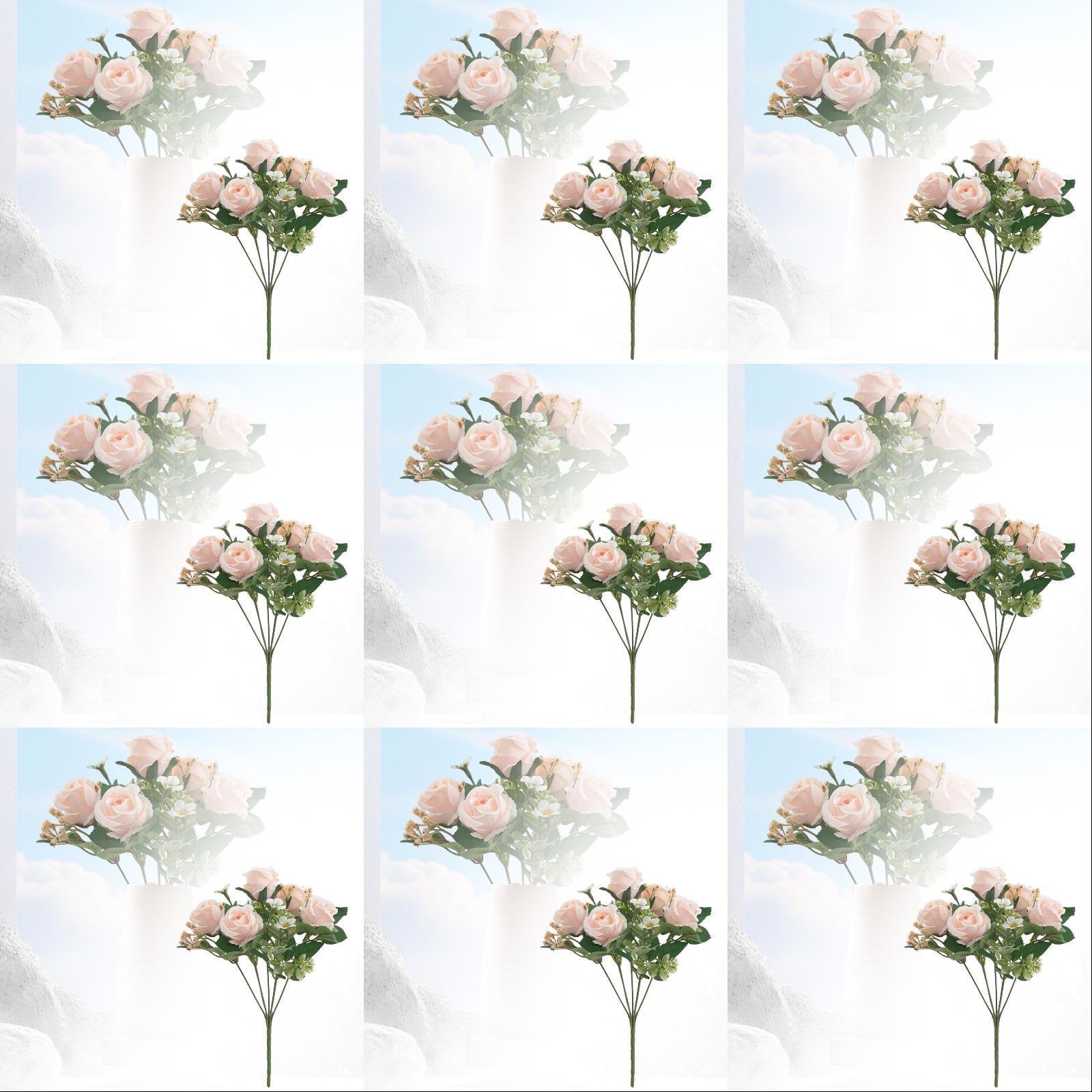 Cb Roses 12PCS Artificial Roses Bouquet - Real Touch Silk Flowers with Long ...