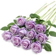 thumbnail image 1 of 12PCS Artificial Roses Silk Flowers Fake Roses Bouquet Long Stem for Home Wedding Decoration Party (Wine), 1 of 5