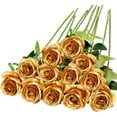 thumbnail image 1 of 12PCS Artificial Silk Flowers Realistic Roses Bouquet Long Stem for Home Wedding Decoration Party (Black-1), 1 of 5