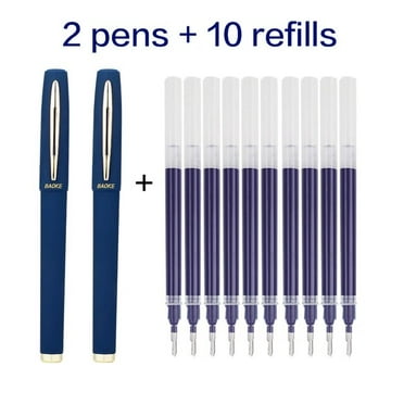 12PCS Baoke Large Capacity Ink Gel Pens & Water-Based Refill 0.5/0.7/1.0mm Business Antibacterial Pen Signature Calligraphy Pen 12pcs blue 0.7mm