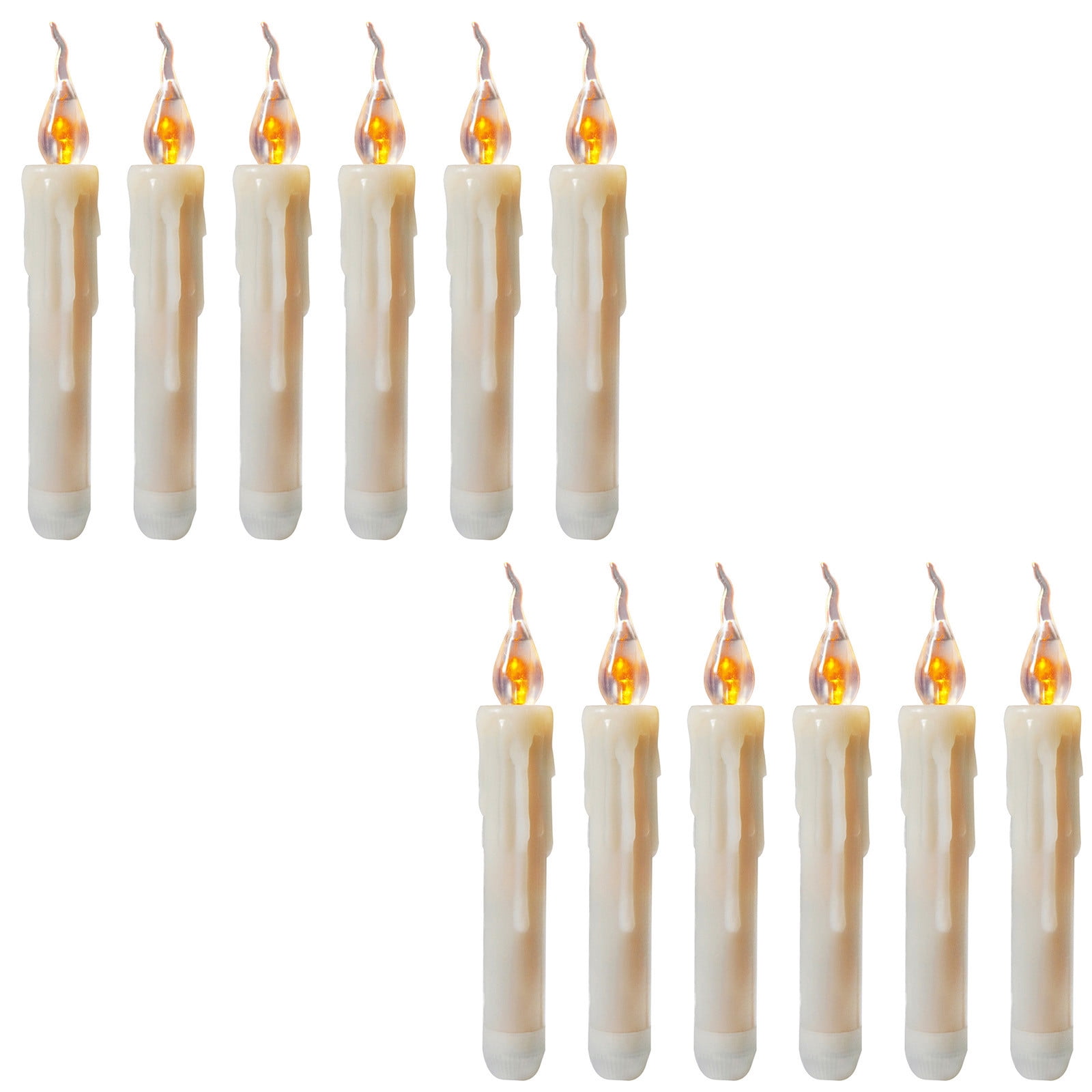 Home Decor 12PCS Battery Operated Flameless LED Taper Candles Lights
