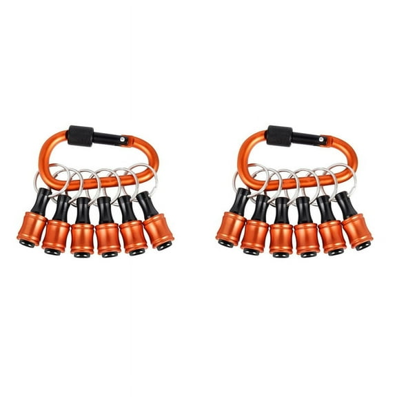 12PCS Bit Holders Keychain, 1/4 Inch Hex Shank Bit Holders, Quick-Change Design