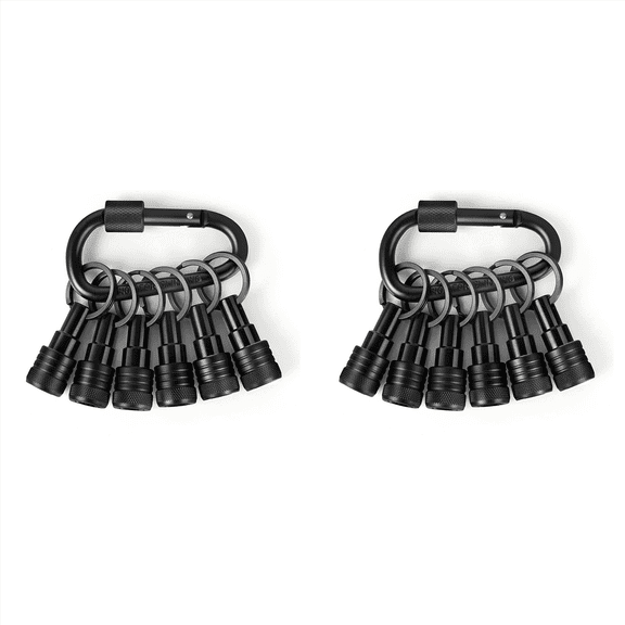 12PCS Bit Holders Keychain, 1/4 Inch Hex Shank Holders, Quick-Change Design for Nut Driver, Screwdriver & Drill Bits