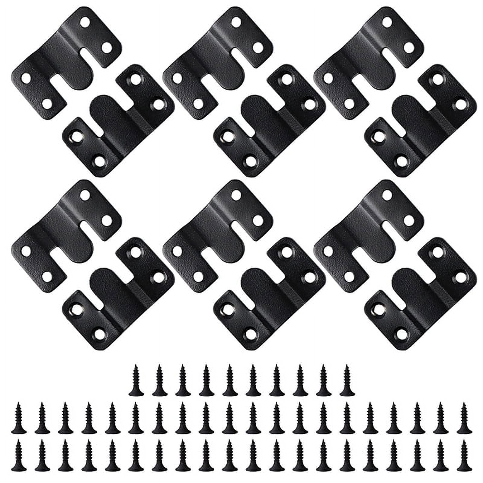 12PCS Black Mount Bracket Interlock Hanging Buckle Z Clips Headboard