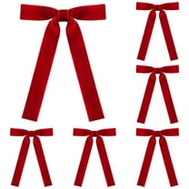 12PCS Burgundy Velvet Christmas Bows with Gold Twist Ties for Tree Decorations, Wreath, Garland, Gift Wrapping, Holiday Party Decor, 5.9x7.1in Velvet Ribbon Bows(A)