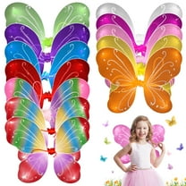 12PCS Butterfly Fairy Wings, Sparkle Princess Wings Set, Colorful Costume Accessories for Parties, Glitter Costume Wings with Elastic Straps & Shimmering Patterns, Birthday Party Favors