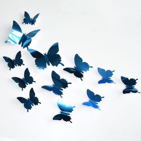 12PCS Butterfly Mirror Decoration Home Room Art 3D DIY Wall Stickers