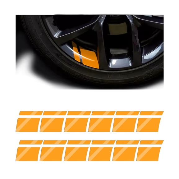 12PCS Car Wheel Rims Decal Stripes, Reflective Vehicle Tire Rim Stickers for 18-21 Inch Wheels, Safety Auto Exterior Hash Stripe Sticker Decoration, Universal for SUV, Truck, RV