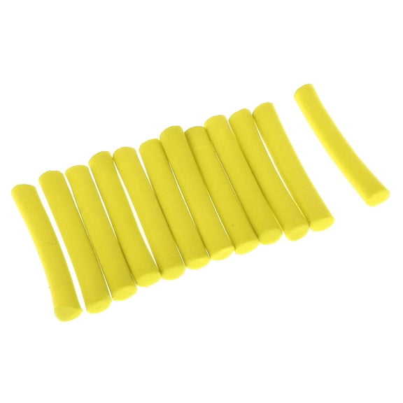 12PCS Carp Fishing Foam Stick Cylinder Float Making Fly Tying Rig - Yellow