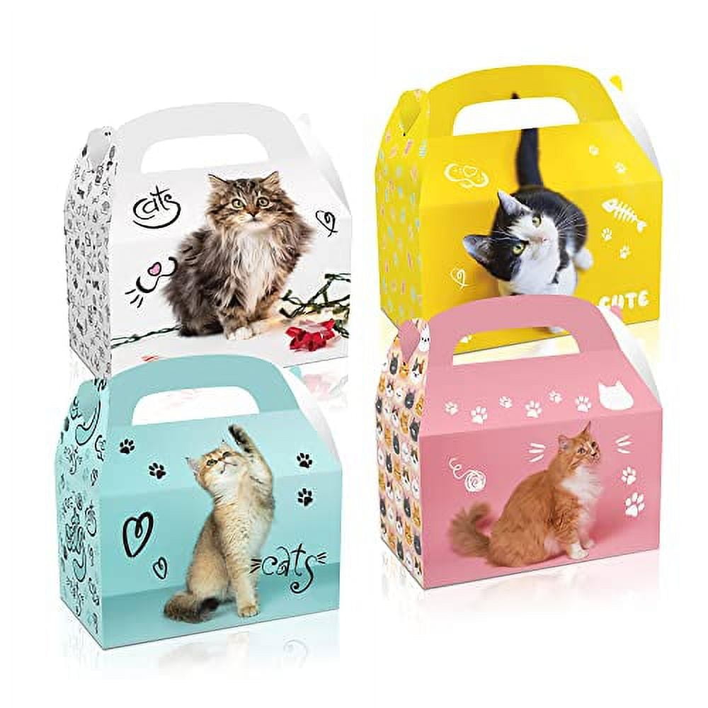 12PCS Cat Gift Bags Kitten Paper Goodie Candy Treat Bags for Kids