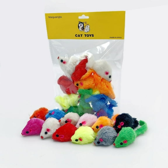 12PCS Cat Mouse Toys,Faux Fur Cat Mice Toys with Plastic Body, Interactive Catnip Toys for Indoor Cats,Perfect for Kittens, Cats, and Puppies!
