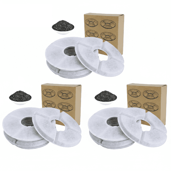 Eurhowing 2.4L/81oz Stainless Steel Pet Fountain Replacement Filters, 12 Pack