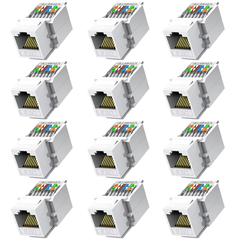 12PCS Cat6 RJ45 Toolless Coupler Female to Female Ethernet Module Jack ...