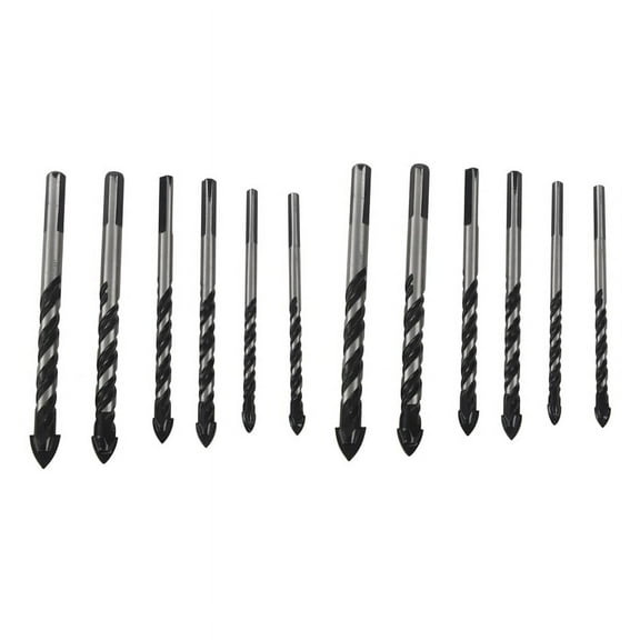 12PCS Ceramic Tile Drill Bits,Masonry Drill Bits Set for Glass, Tungsten Carbide Tip with size 6, 6, 8, 8,10,12mm