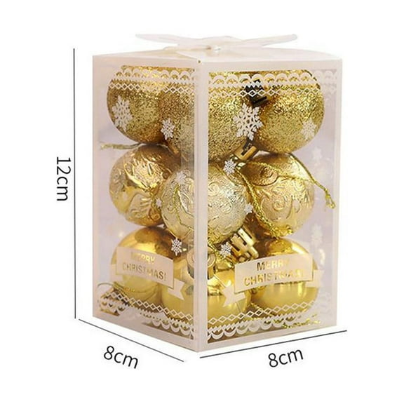 12PCS Christmas Ball Ornaments 1.5 Inch Shatterproof Baubles Set Hanging Decorations for Xmas Tree Holiday Party Wedding Event Home Festive Decor Bulk Pack