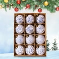 thumbnail image 1 of 12PCS Christmas Ball Ornaments Christmas Tree Decoration Holiday Multiple Styles Ornaments For Christmas Trees Party Ball Decoration, 1 of 6