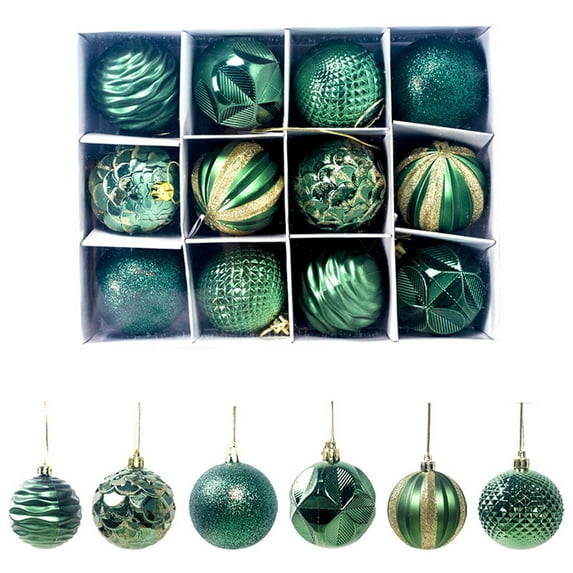12PCS Christmas Balls - Christmas Decor Indoor, Christmas Decorations, Christmas Tree Pendants, Christmas Balls, Bright Colored Balls