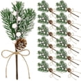 thumbnail image 1 of 12PCS Christmas Berries Pine Cones, Artificial Pine Picks Christmas Berries Décor with Snowflakes Flocked Holly, for Garden Wedding Xmas Wreaths DIY Craft Décor, 1 of 7