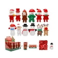 thumbnail image 1 of 12PCS Christmas Holiday Themed Figurine Set with Snowman Santa Claus Reindeer and Elf Designs for Seasonal Decoration and Gift Exchange, 1 of 5