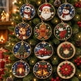 thumbnail image 1 of 12PCS Christmas Ornaments DIY Pearl Diamond Art Kits for Adults, Christmas Diamond Art Hanging Ornament Kit with Twine, for Xmas Tree Window Mantel Holiday Home Decor, 1 of 9