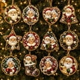 thumbnail image 1 of 12PCS Christmas Ornaments DIY Pearl Diamond Art Kits for Adults, Christmas Diamond Art Hanging Ornament Kit with Twine, for Xmas Tree Window Mantel Holiday Home Decor, 1 of 9