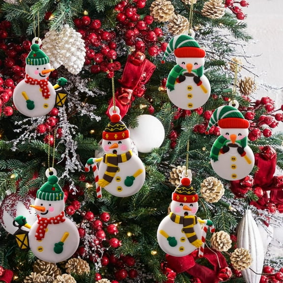 12PCS Christmas Ornaments Set, Winter Snowman Ornaments, Christmas Tree Pendant, Family Hanging Christmas Decorations for Xmas Home Party Holiday Decor