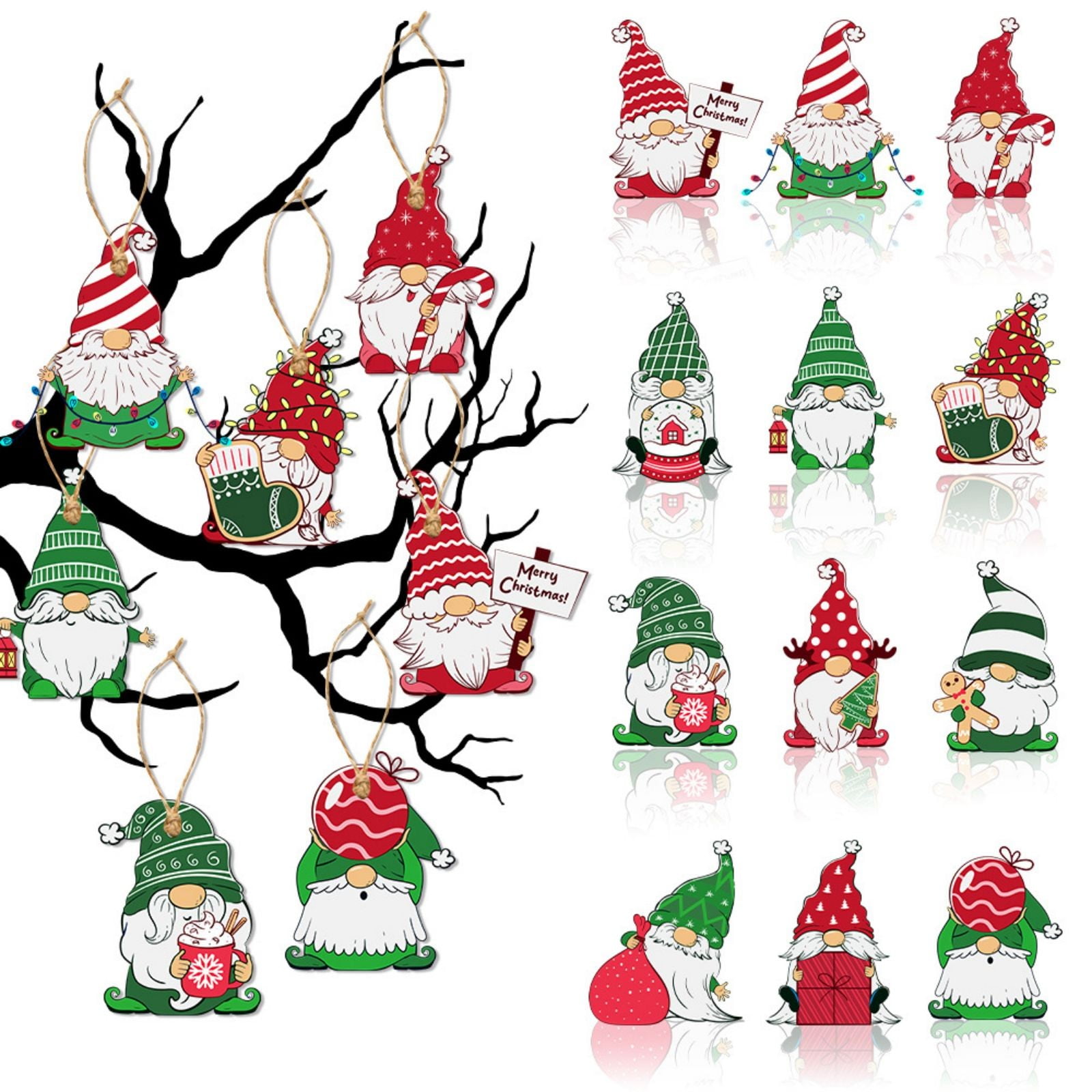 12PCS Christmas Tree Ornaments Festive Hanging Decorations For Holiday
