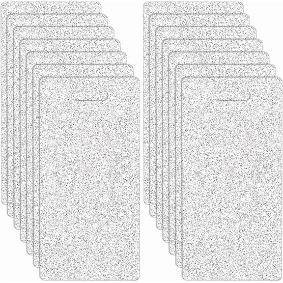 12PCS Clear Acrylic Badge Buddy with Coarse Glitter 4.4x2.1inch DIY Badge Buddy Blanks Set with Protective Film for Nurse Teacher Lab Tech Receptionist Hole: 20x5mm DIY