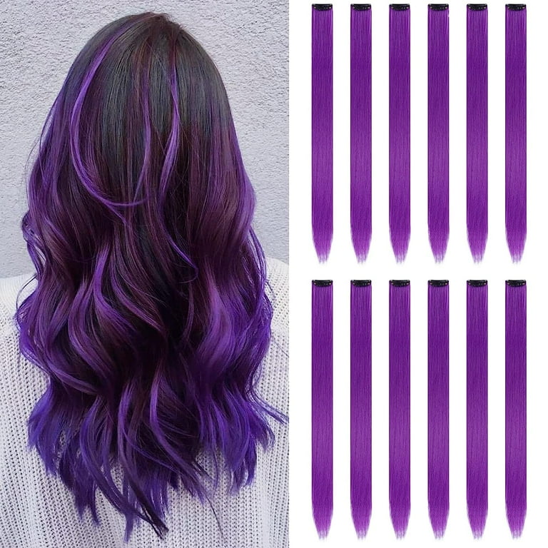 Clip in hair extensions colorful discount