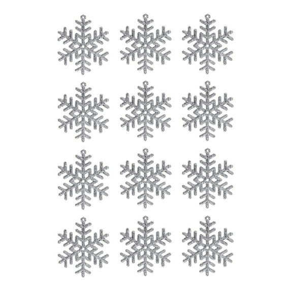12PCS Colorful Snowflake Christmas Tree Ornaments - Versatile Holiday Decorations Perfect for Home, Office, or Parties - Ideal for Festive Celebrations and Table Centerpieces